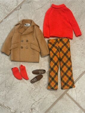 1970 Mattel Ken Play it Cool #1433 complete outfit coat sweater pants shoes sock
